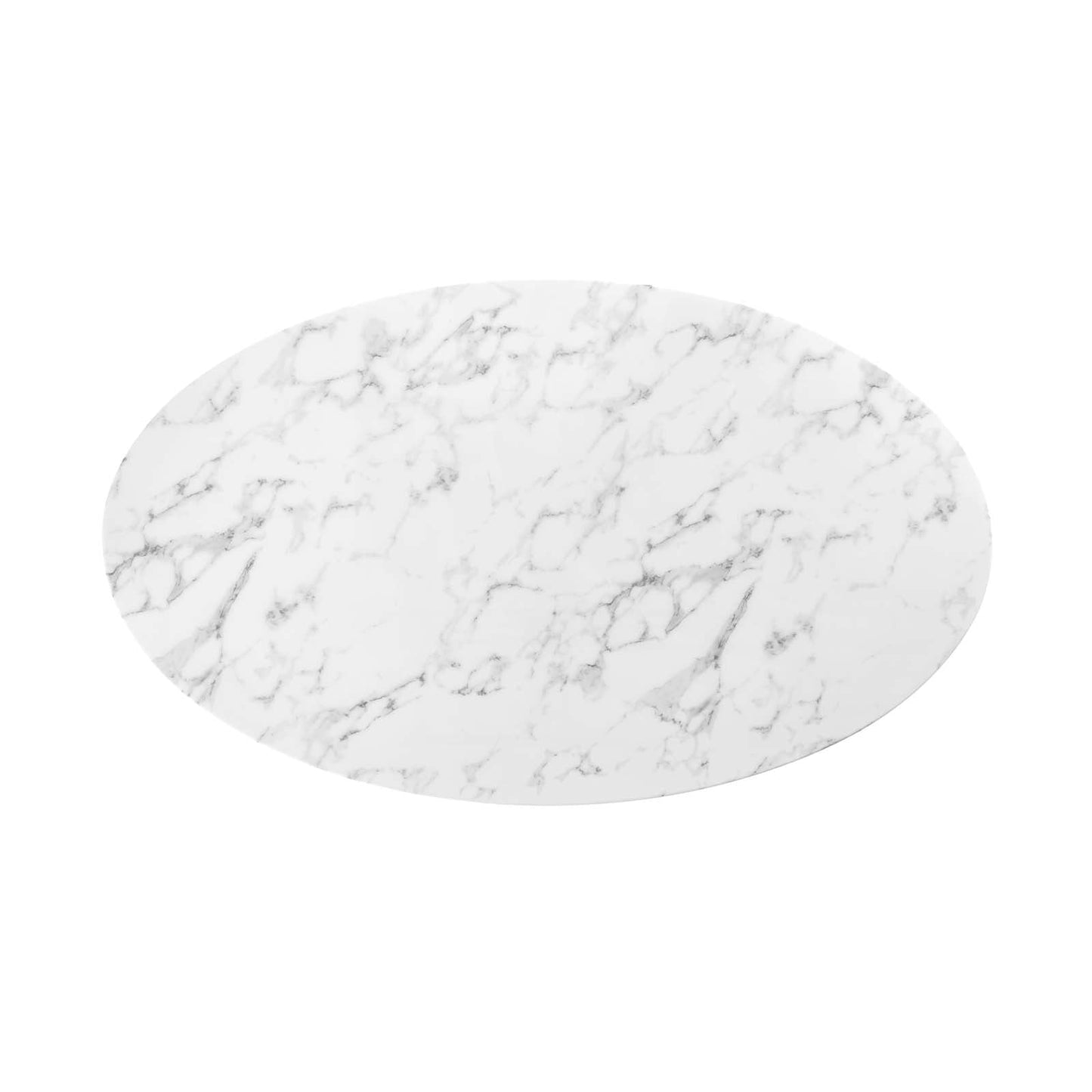 Modway Lippa 60" Oval Artificial Marble Dining Table in Gold White - EEI-3236