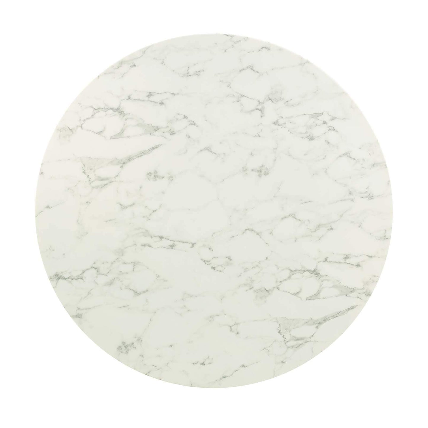 Modway Lippa 47" Round Artificial MArble Dining Table in Rose White