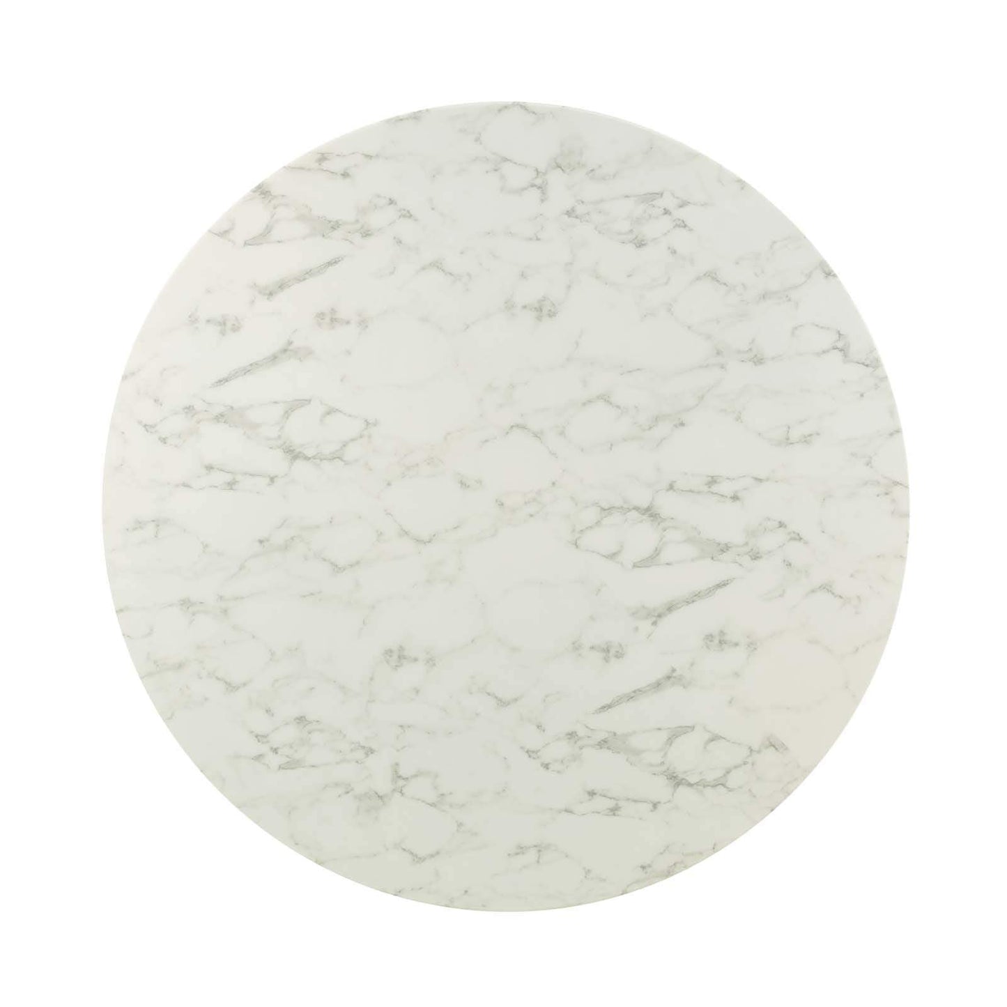 Modway Lippa 54" Round Artificial Marble Dining Table in Rose White - Top