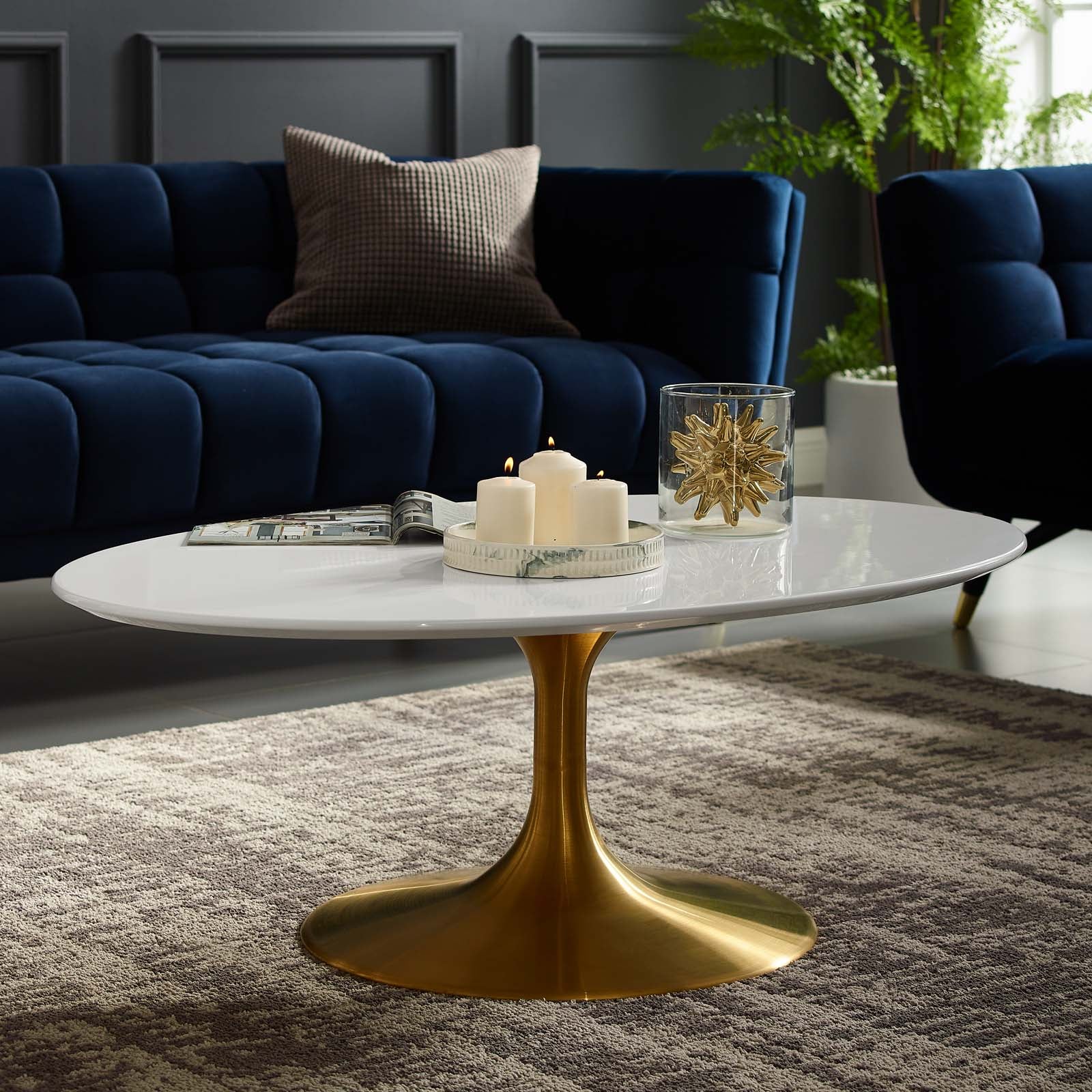 Modway Lippa 42" Oval-Shaped Coffee Table | Coffee Tables | Modishstore-4