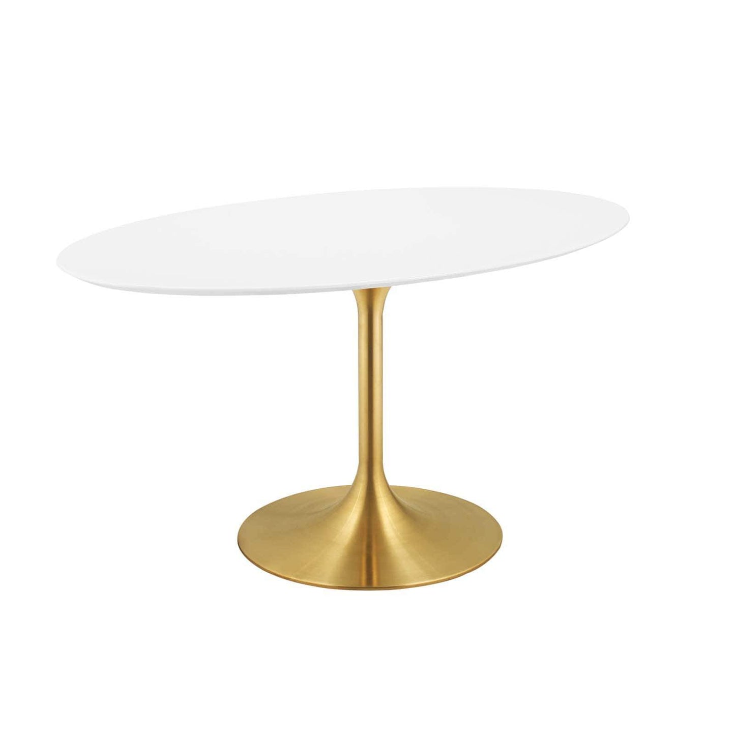 Modway Lippa 60" Oval Wood Dining Table in Gold White - 2