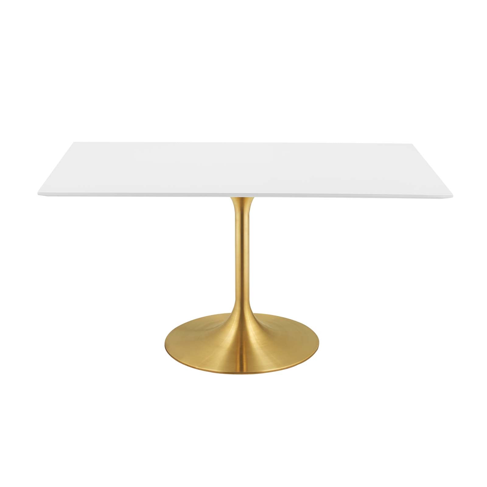 Modway Lippa 60" Rectangle Dining Table In Gold White | Dining Tables | Modishstore-4