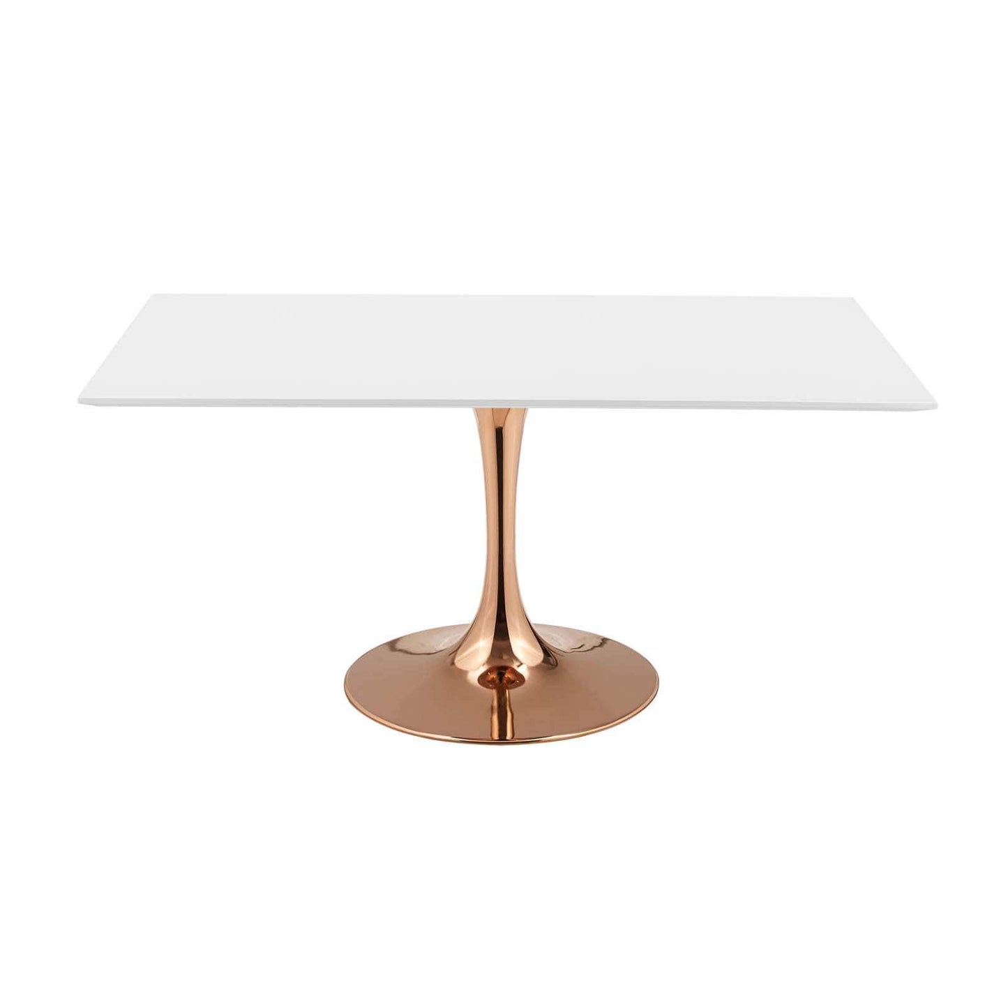 Modway Lippa 60" Rectangle Wood Top Dining Table in Rose White - 2