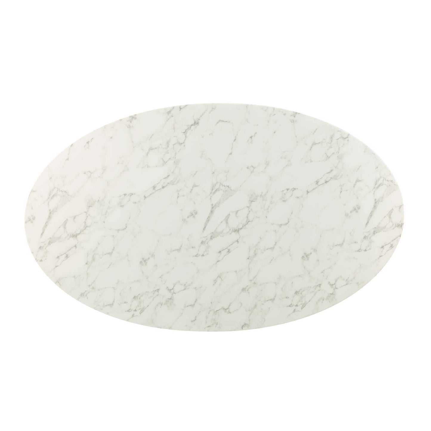 Modway Lippa 78" Oval Artificial Marble Dining Table in Rose White - Top