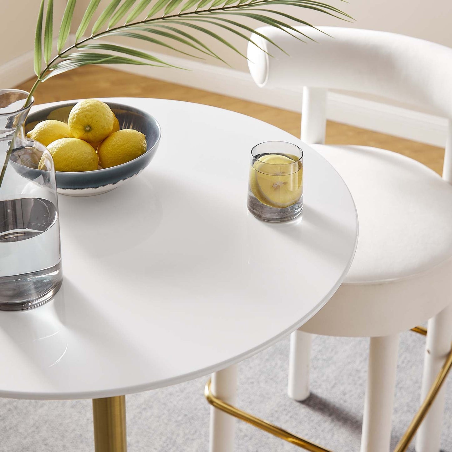 Modway Lippa 28" Bar Table In Gold White - EEI-3262 - EEI-3262