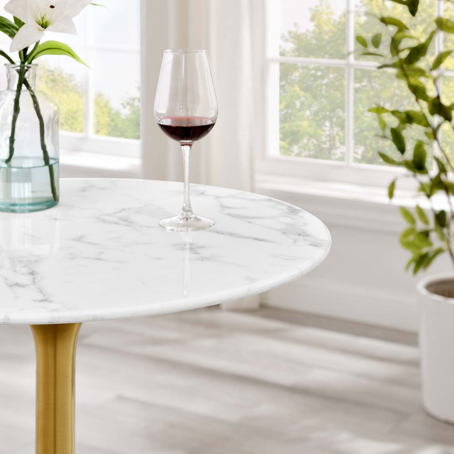 Modway Lippa 28" Bar Table Gold White - EEI-3264