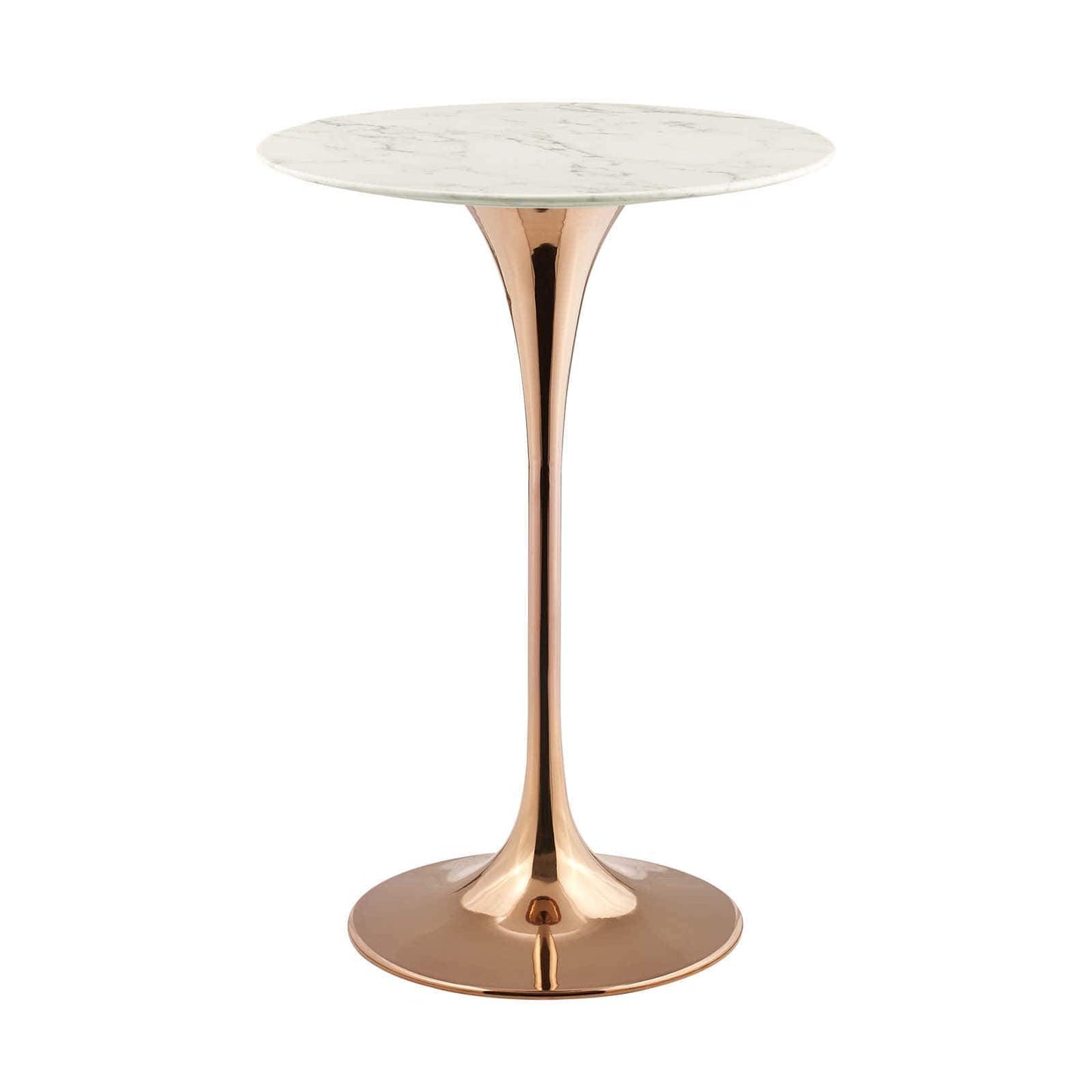 Modway Lippa 28" Bar Table Rose White