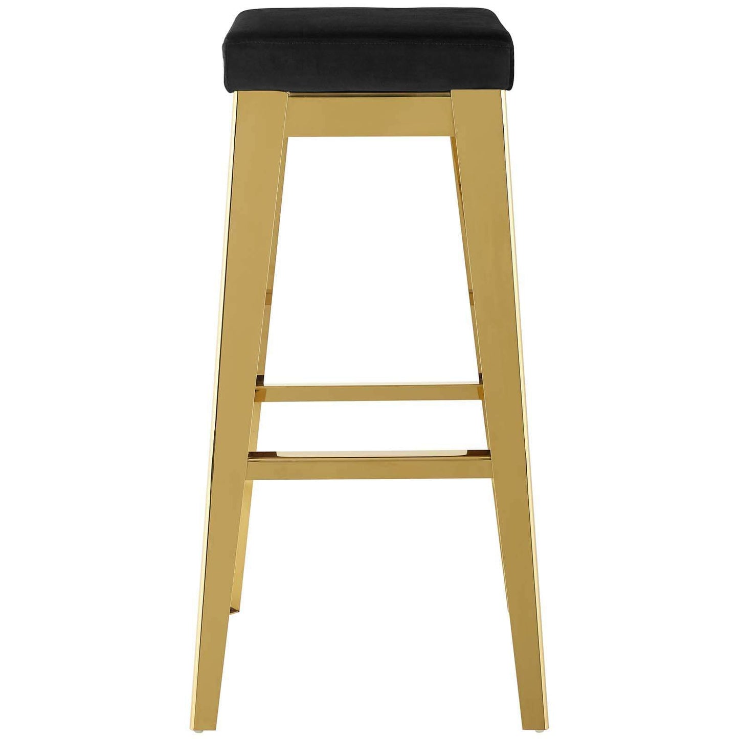 Modway Arrive Gold Stainless Steel Upholstered Velvet Bar Stool