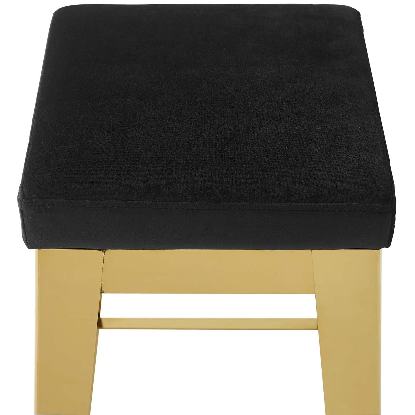 Modway Arrive Gold Stainless Steel Upholstered Velvet Bar Stool