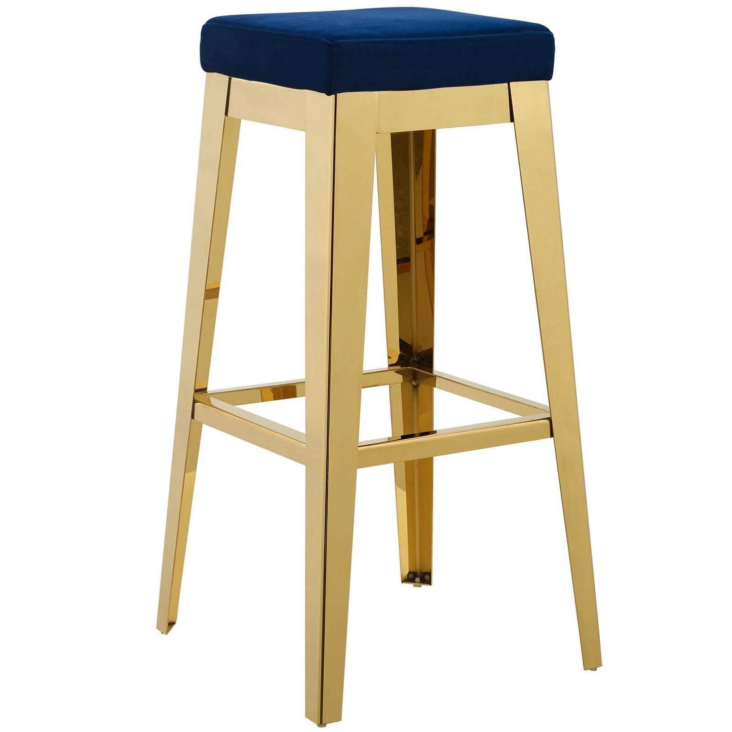 Modway Arrive Gold Stainless Steel Upholstered Velvet Bar Stool