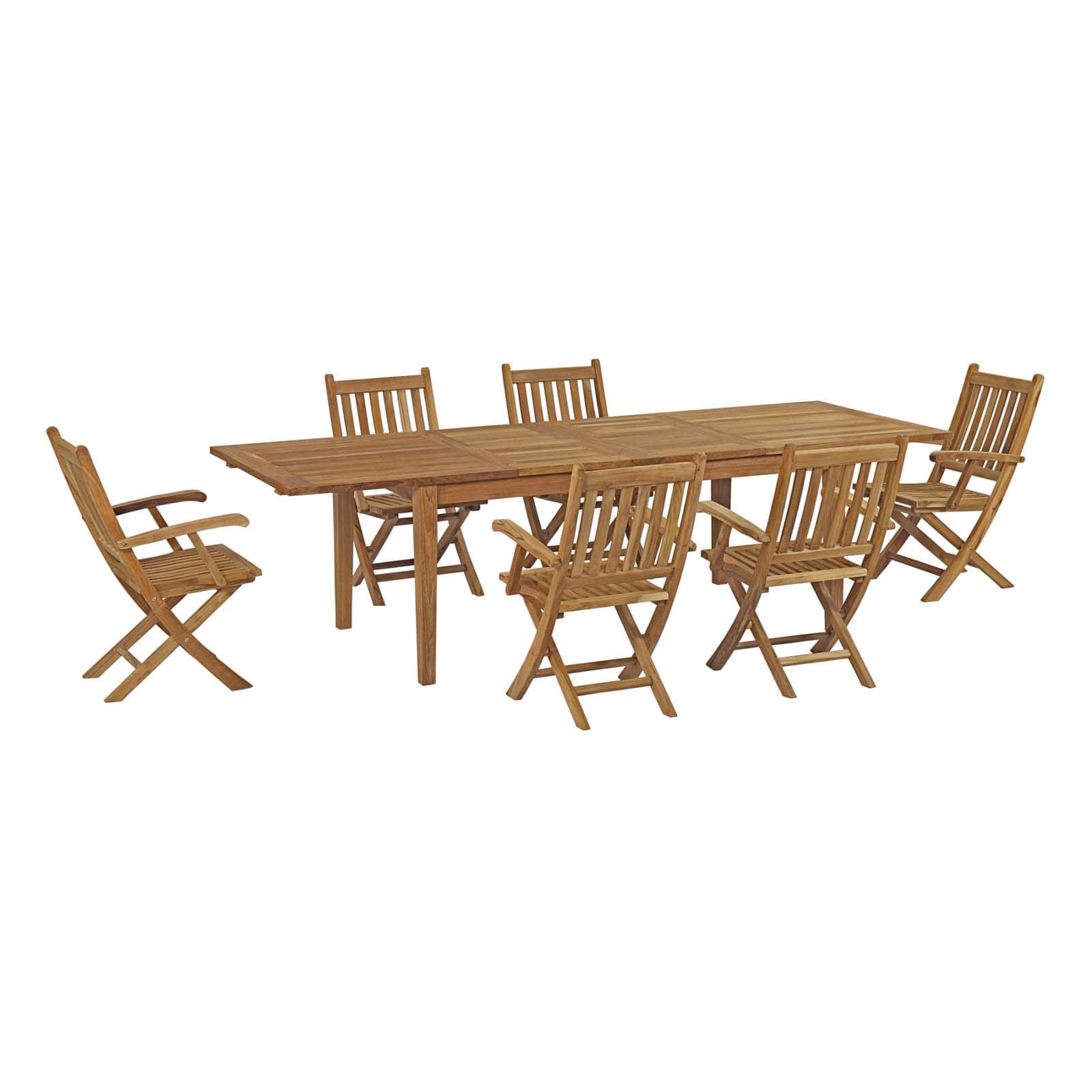 Modway Marina 7 Piece Outdoor Patio Teak Outdoor Dining Set-EEI-3280 | Outdoor Dining Set | Modishstore-2