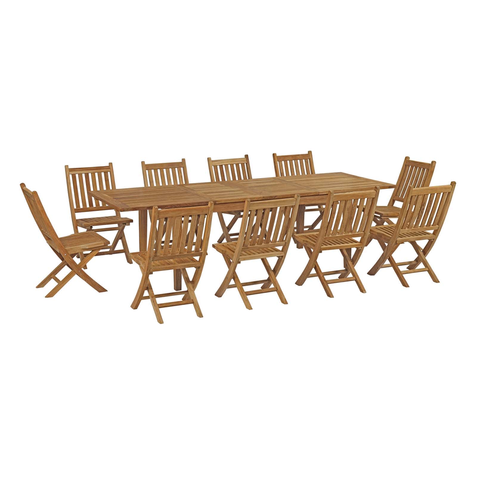 Modway Marina 11 Piece Outdoor Patio Teak Outdoor Dining Set-EEI-3284 | Outdoor Dining Set | Modishstore-2
