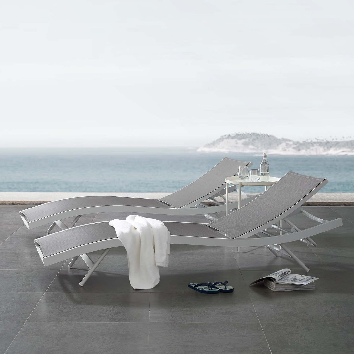 Modway Glimpse Outdoor Patio Mesh Chaise Lounge Chair | Outdoor Recliners & Lounge Chairs