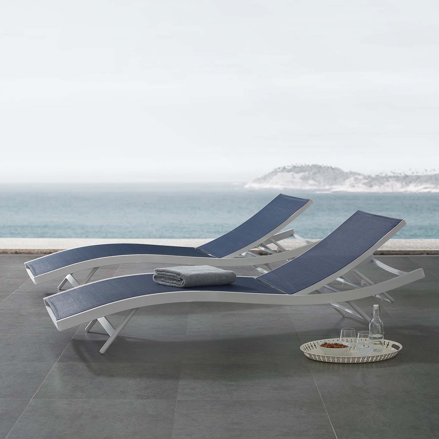 Modway Glimpse Outdoor Patio Mesh Chaise Lounge Chair | Outdoor Recliners & Lounge Chairs | 