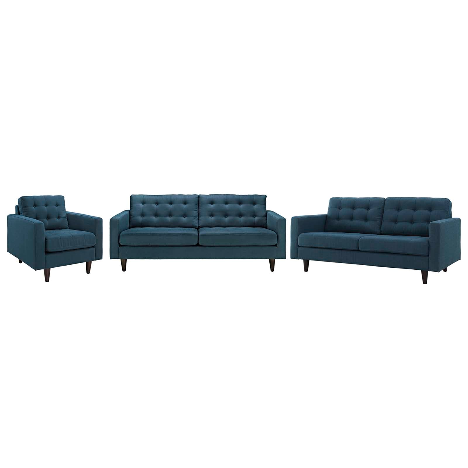 Modway Empress Sofa, Loveseat and Armchair Set of 3 | Sofas | 