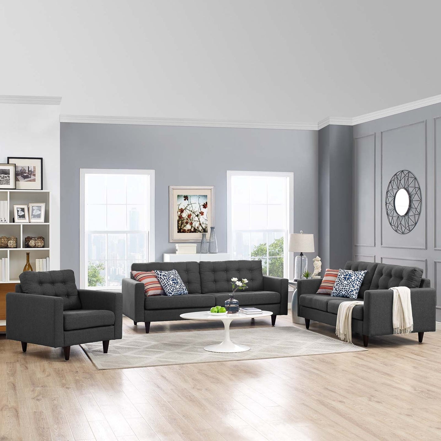 Modway Empress Sofa, Loveseat and Armchair Set of 3 | Sofas | 