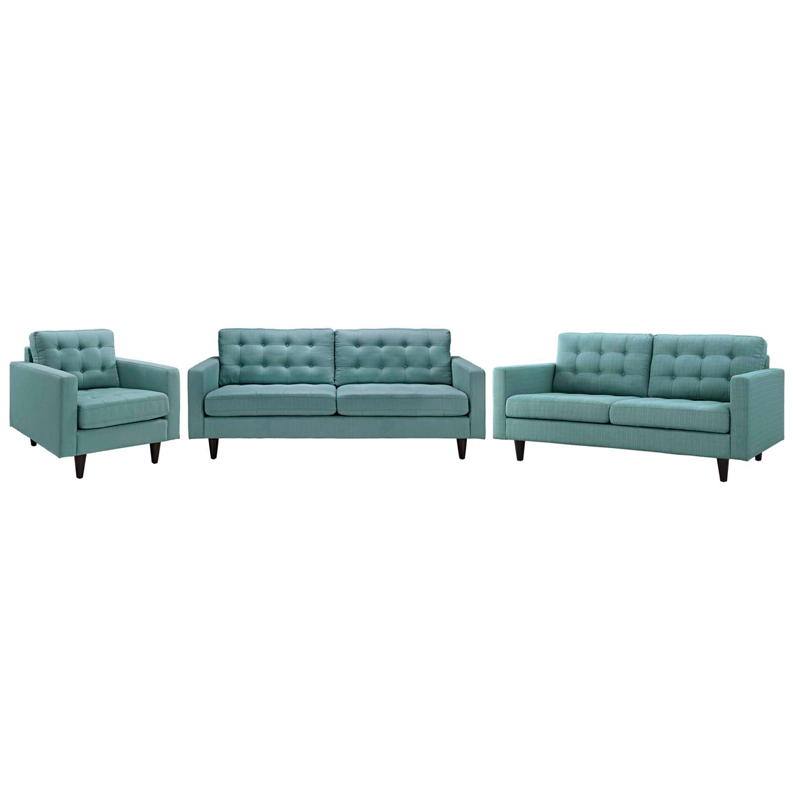 Modway Empress Sofa, Loveseat and Armchair Set of 3 | Sofas | 
