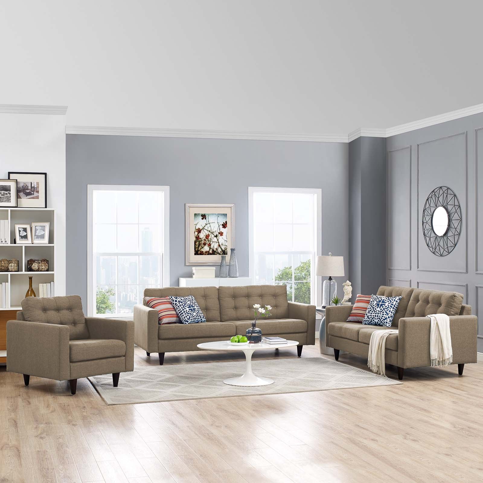 Modway Empress Sofa, Loveseat and Armchair Set of 3 | Sofas | 