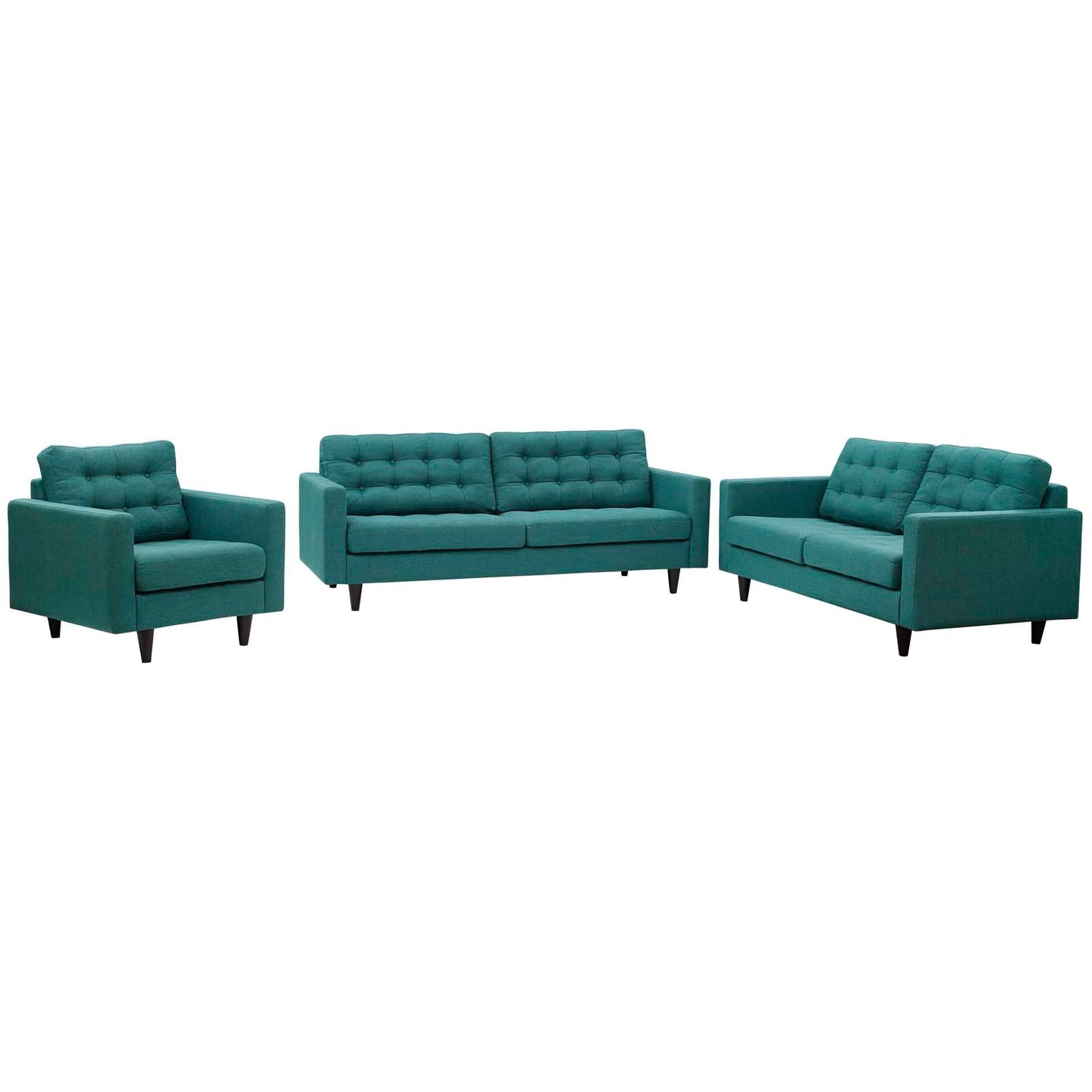 Modway Empress Sofa, Loveseat and Armchair Set of 3 | Sofas | 