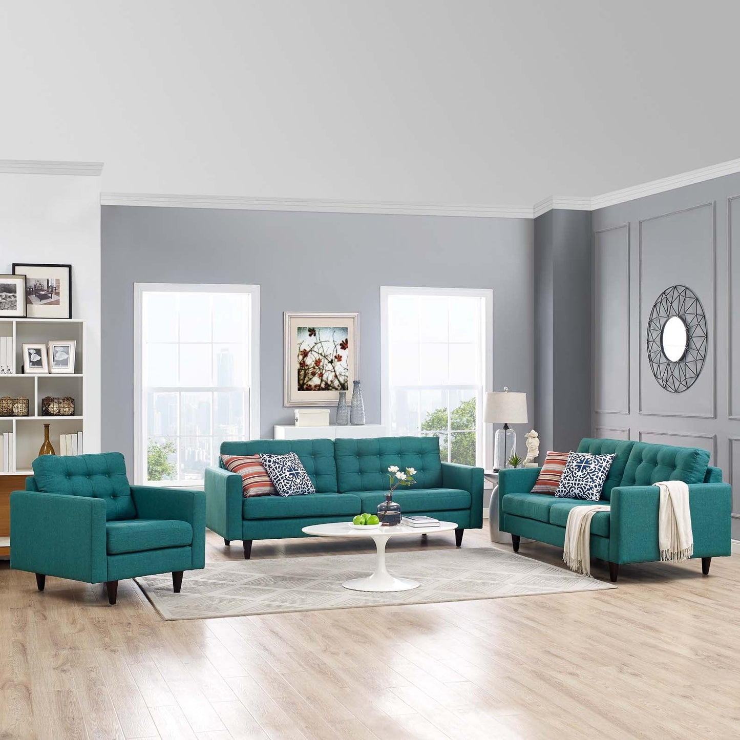 Modway Empress Sofa, Loveseat and Armchair Set of 3 | Sofas
