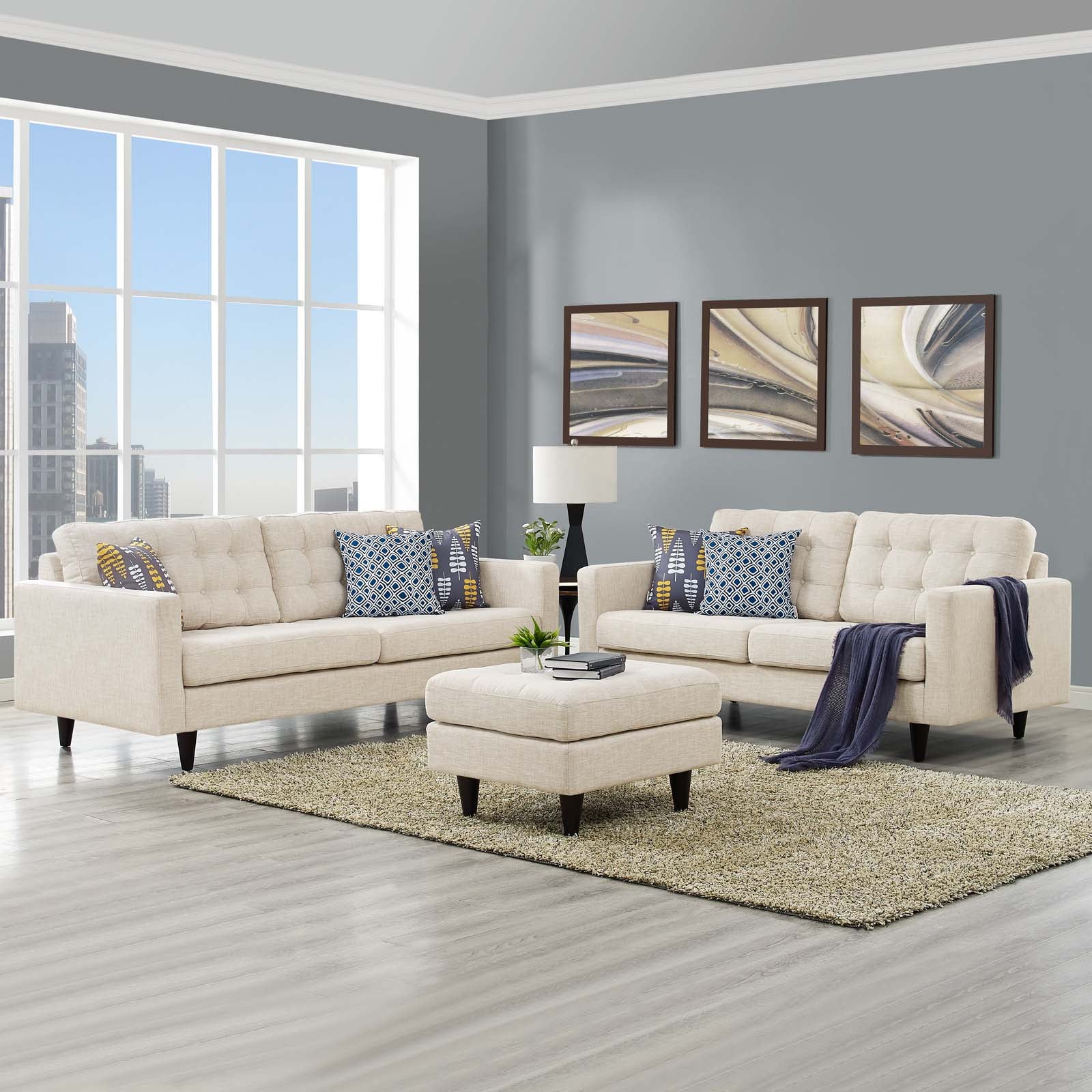Modway Empress Sofa and Loveseat Set of 2 | Sofas