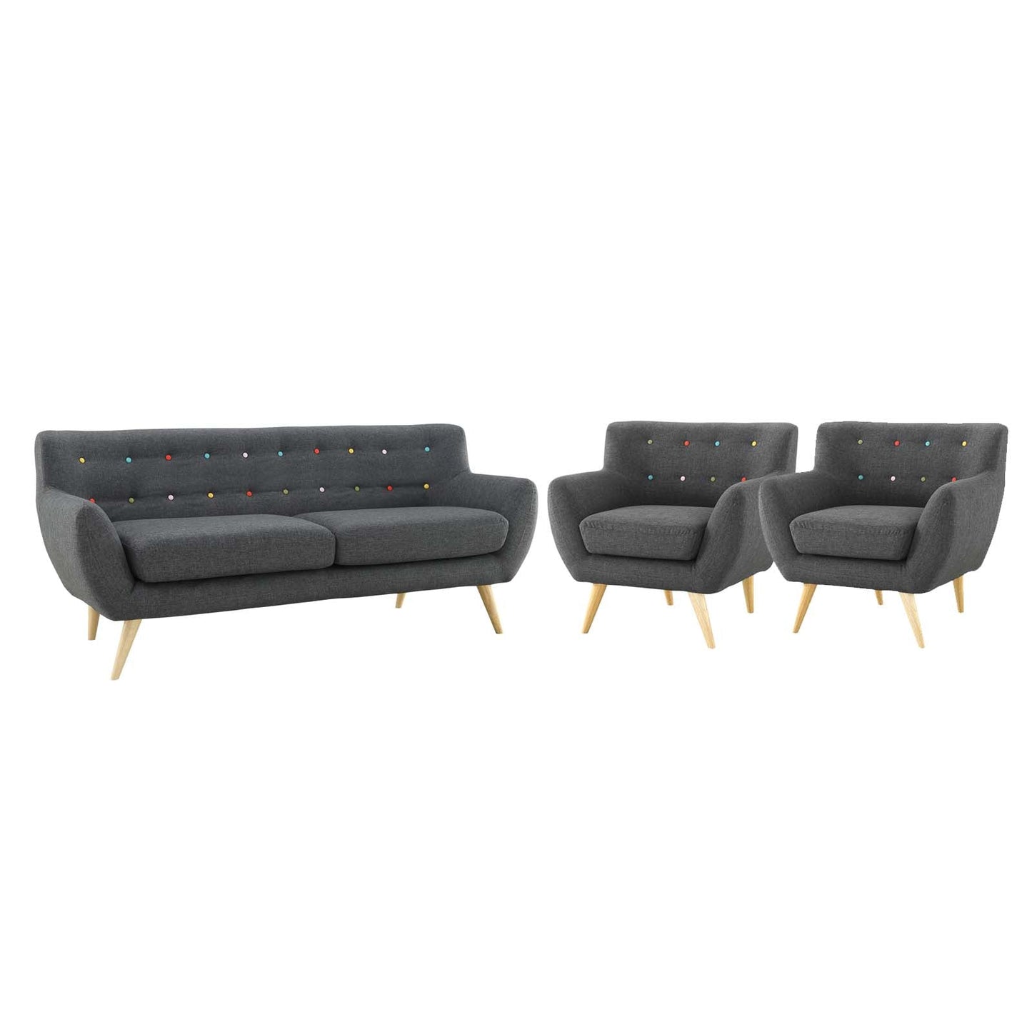 Modway Remark 3 Piece Living Room Set | Sofas | Modishstore-42