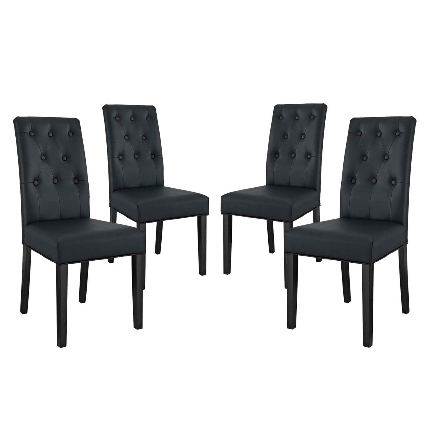 Modway Confer Dining Side Chair Vinyl Set of 4 | Dining Chairs | 