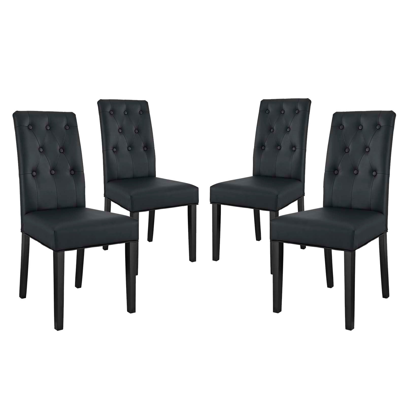 Modway Confer Dining Side Chair Vinyl Set of 4 | Dining Chairs | 