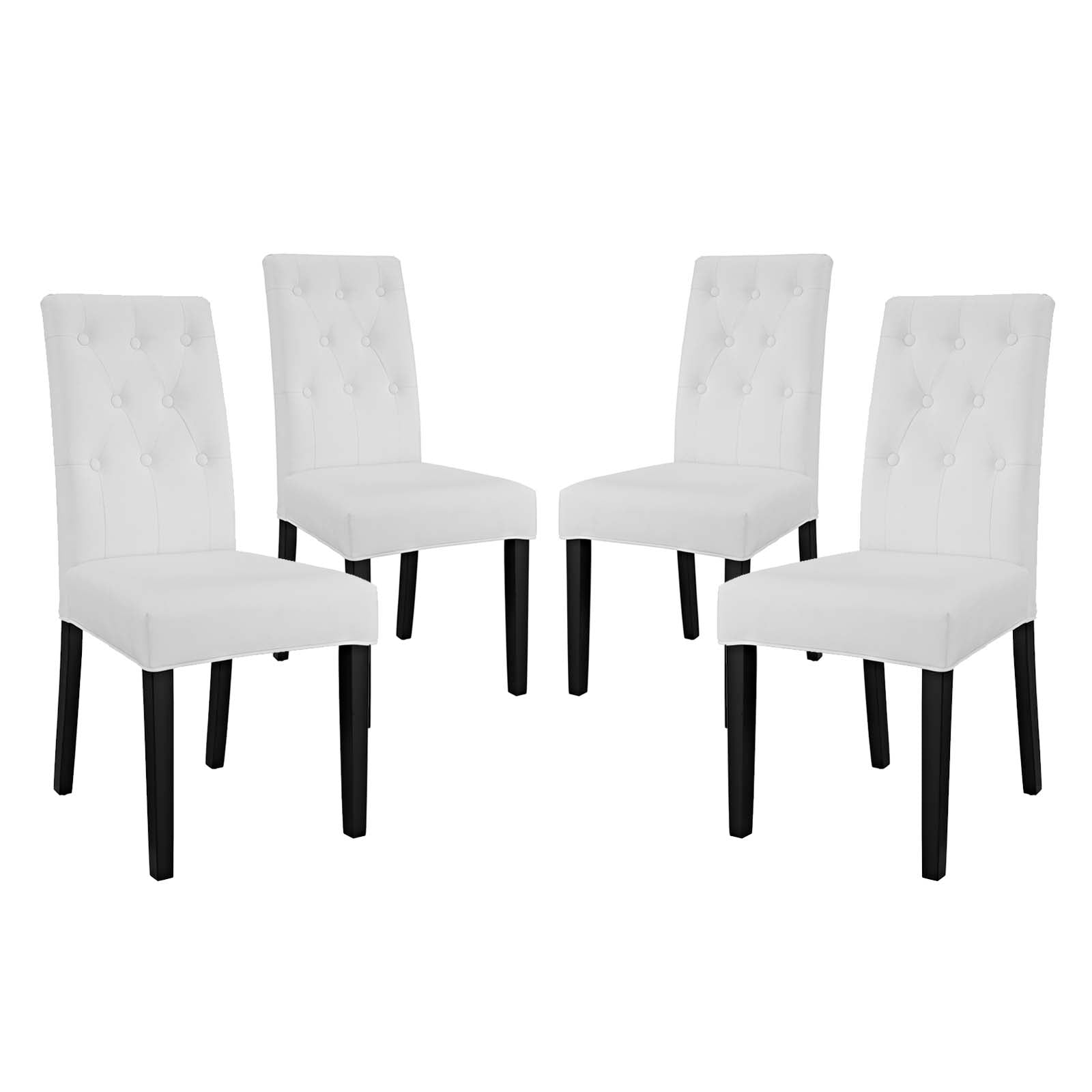 Modway Confer Dining Side Chair Vinyl Set of 4 | Dining Chairs | 