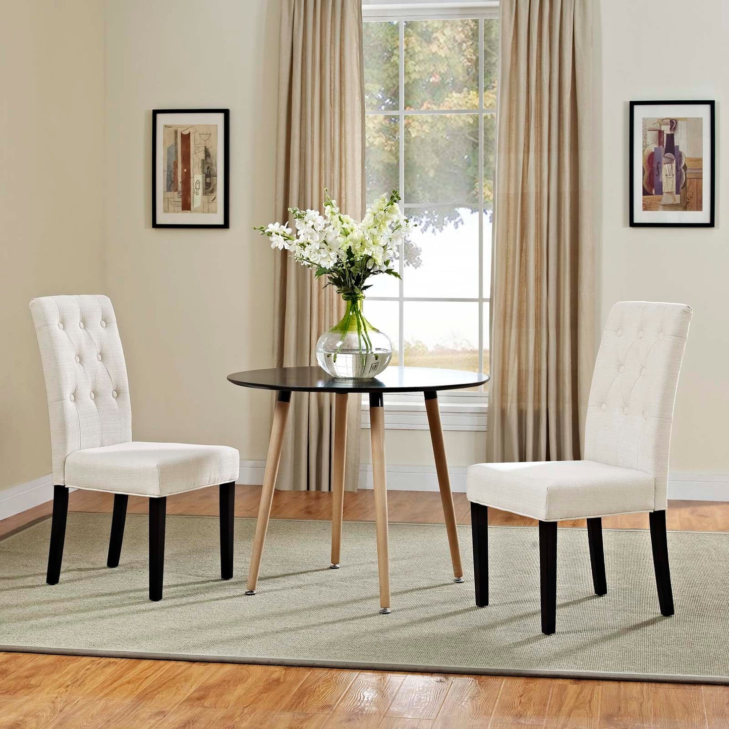 Modway Confer Dining Side Chair Fabric Set of 2 | Dining Chairs