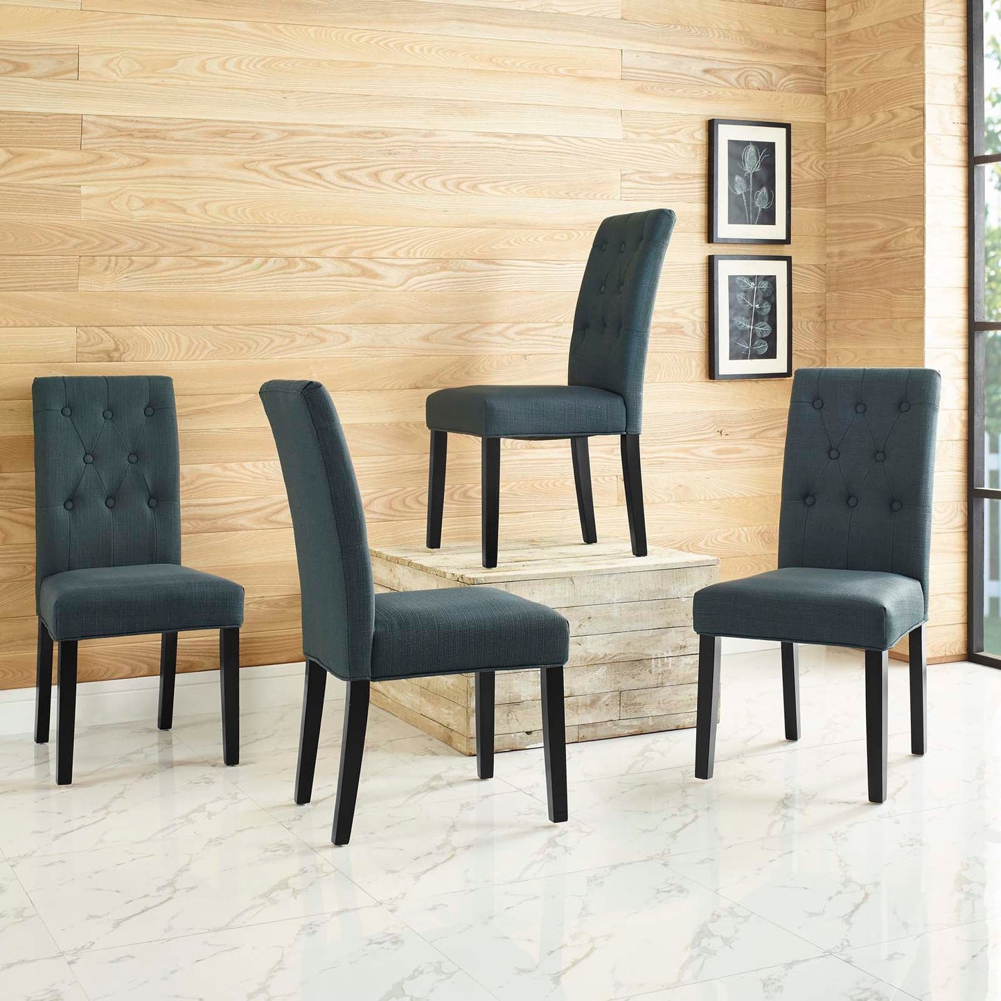 Modway Confer Dining Side Chair Fabric Set of 4 | Dining Chairs