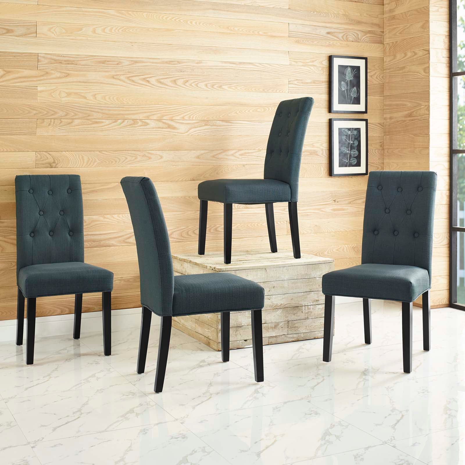 Modway Confer Dining Side Chair Fabric Set of 4 | Dining Chairs
