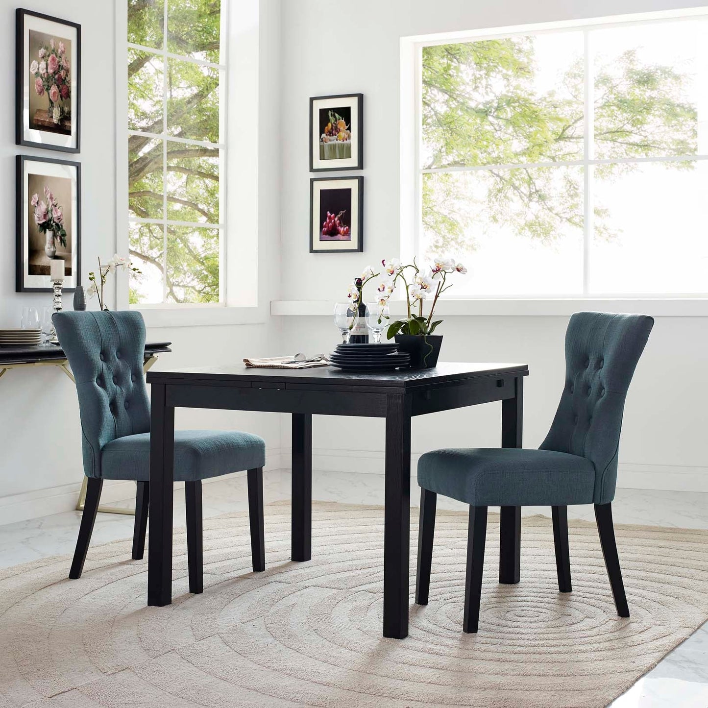 Modway Silhouette Dining Side Chairs Upholstered Fabric Set of 2 | Dining Chairs | Modishstore