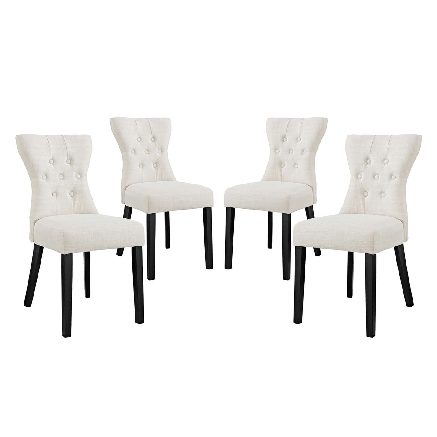 Modway Silhouette Dining Side Chairs Upholstered Fabric Set of 4 | Dining Chairs | Modishstore-4