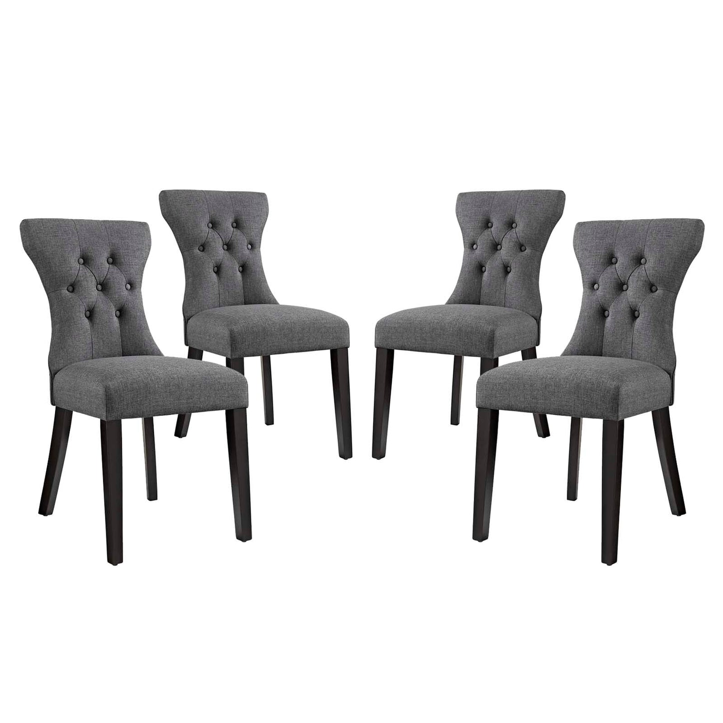 Modway Silhouette Dining Side Chairs Upholstered Fabric Set of 4 | Dining Chairs | Modishstore-8