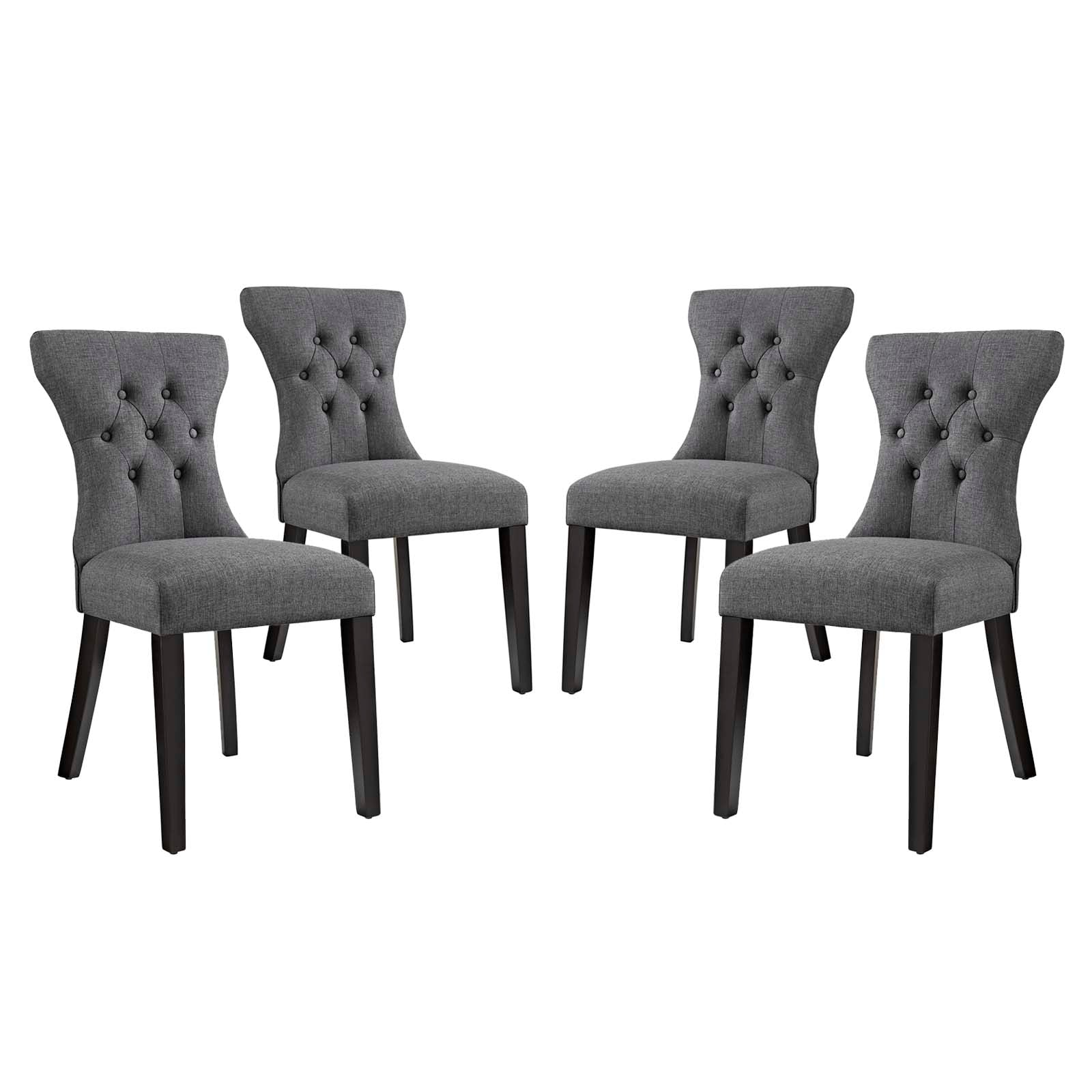 Modway Silhouette Dining Side Chairs Upholstered Fabric Set of 4 | Dining Chairs | Modishstore-8