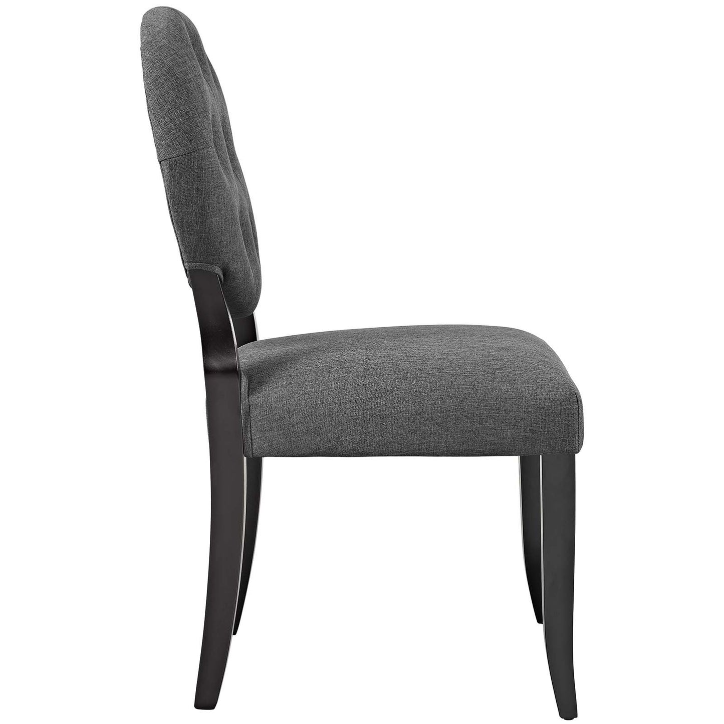 Modway Button Dining Side Chair Upholstered Fabric Set of 2