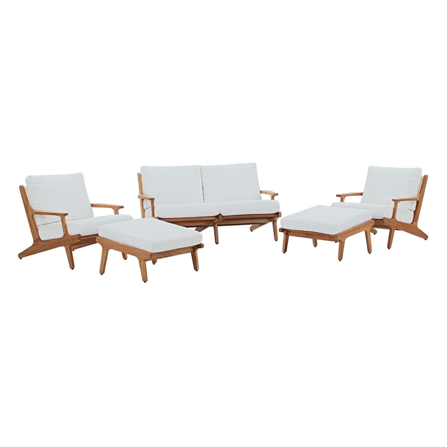 Modway Saratoga 5 Piece Outdoor Patio Teak Set