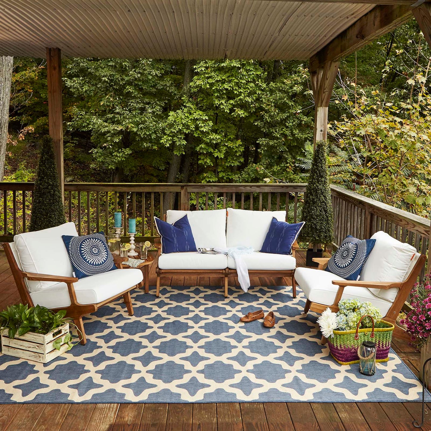 Saratoga 3 Piece Outdoor Patio Teak Set by Modway