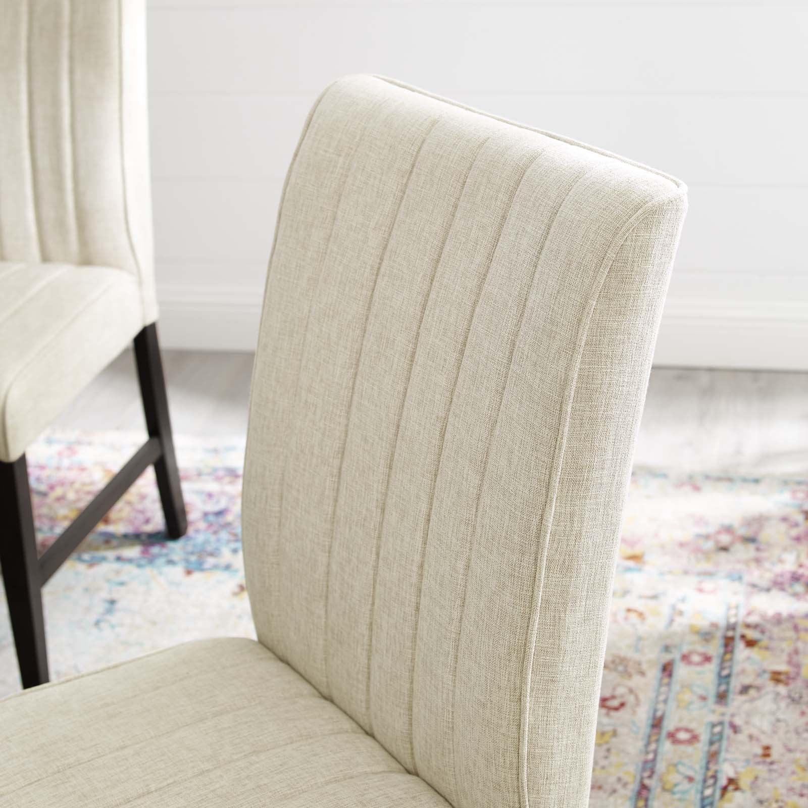 Modway Motivate Channel Tufted Upholstered Fabric Dining Chair Set of 2 | Dining Chairs | Modishstore-8