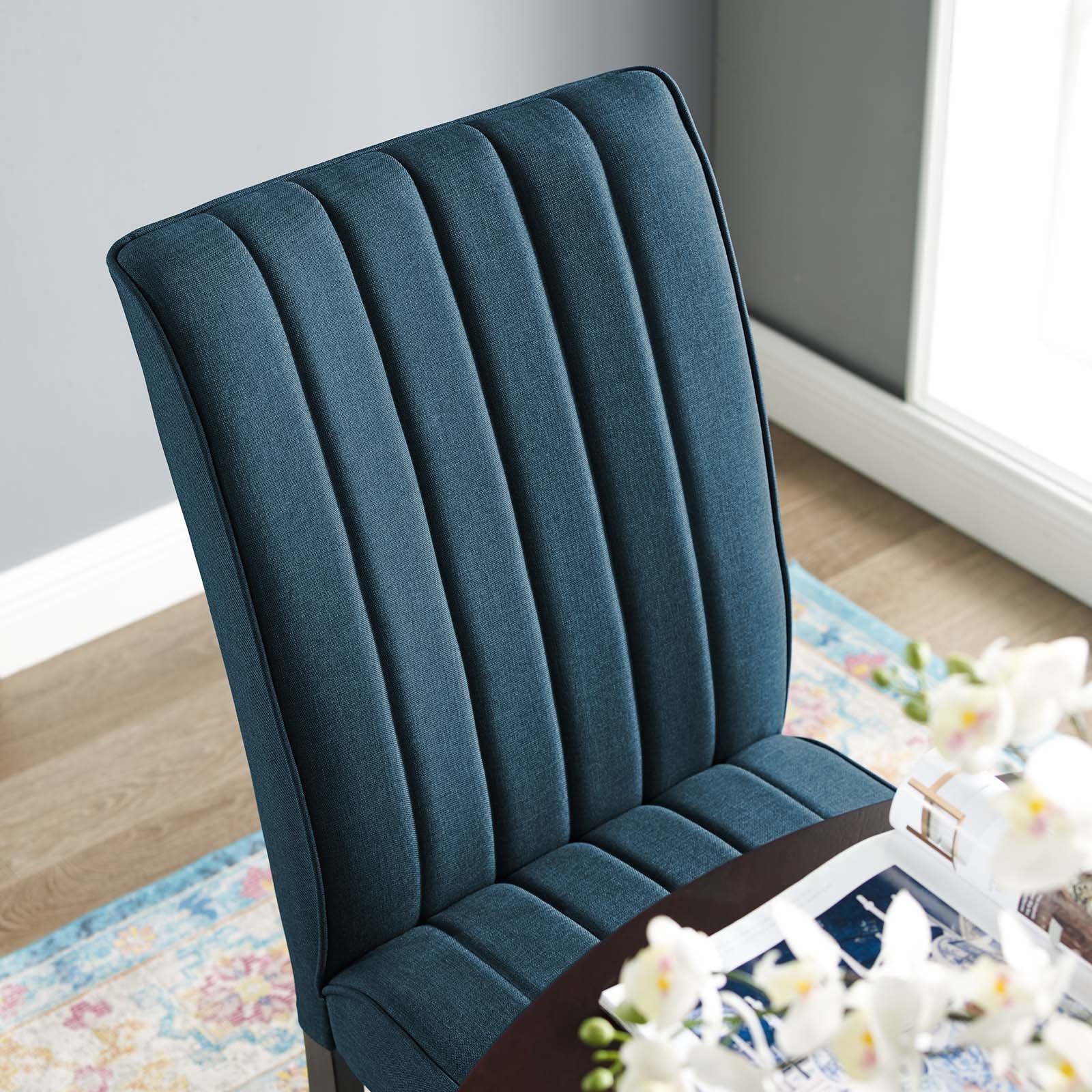 Modway Motivate Channel Tufted Upholstered Fabric Dining Chair Set of 2 | Dining Chairs | Modishstore-9