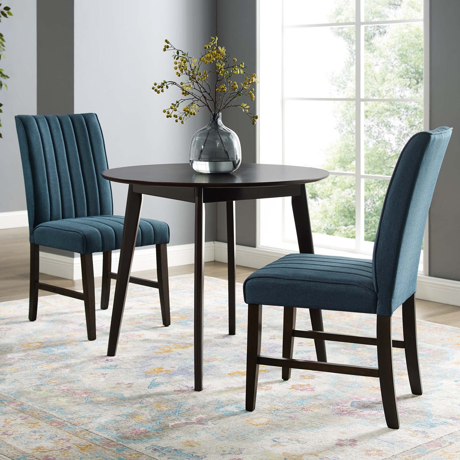 Modway Motivate Channel Tufted Upholstered Fabric Dining Chair Set of 2 | Dining Chairs | Modishstore-10