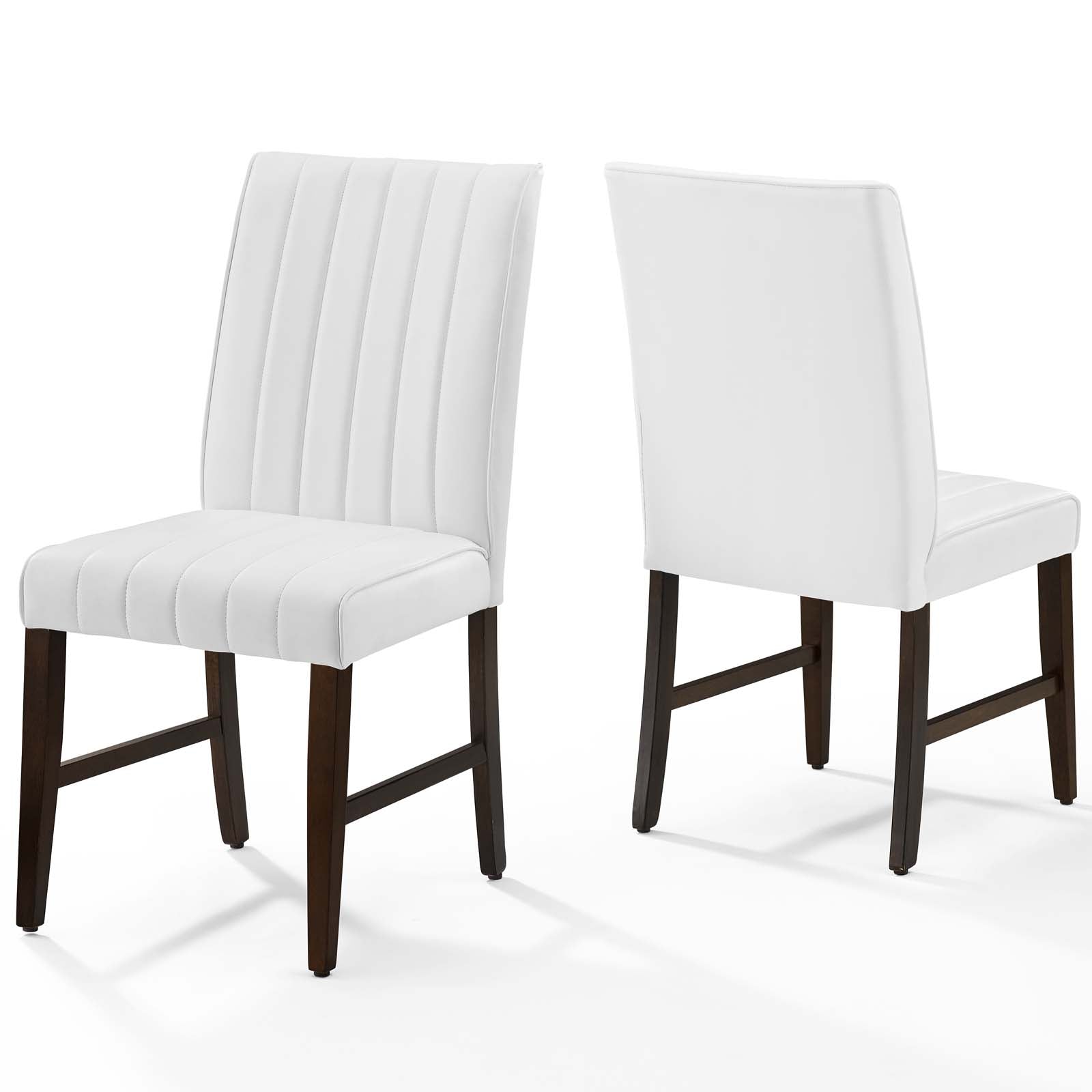 Modway Motivate Channel Tufted Upholstered Faux Leather Dining Chair Set of 2 | Dining Chairs | Modishstore