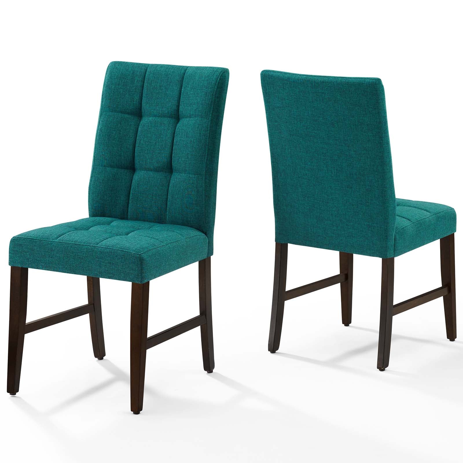 Modway Promulgate Biscuit Tufted Upholstered Fabric Dining Chair Set of 2 | Dining Chairs | Modishstore-28