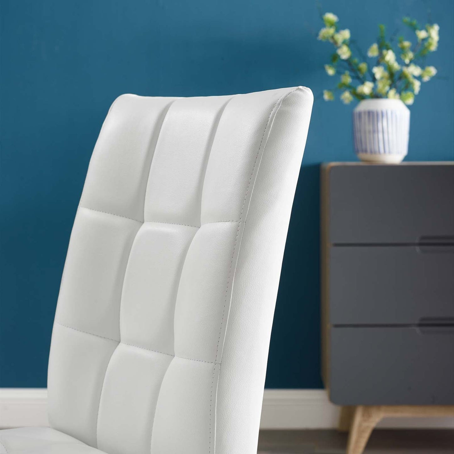 Modway Promulgate Biscuit Tufted Upholstered Faux Leather Dining Side Chair Set of 2 | Dining Chairs | Modishstore-7