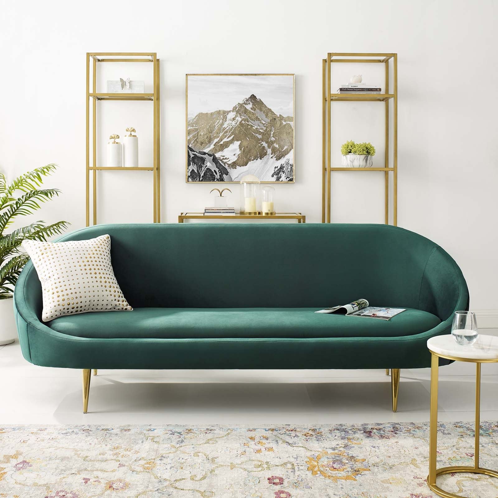 Modway Sublime Vertical Curve Back Performance Velvet Sofa | Sofas | Modishstore-7