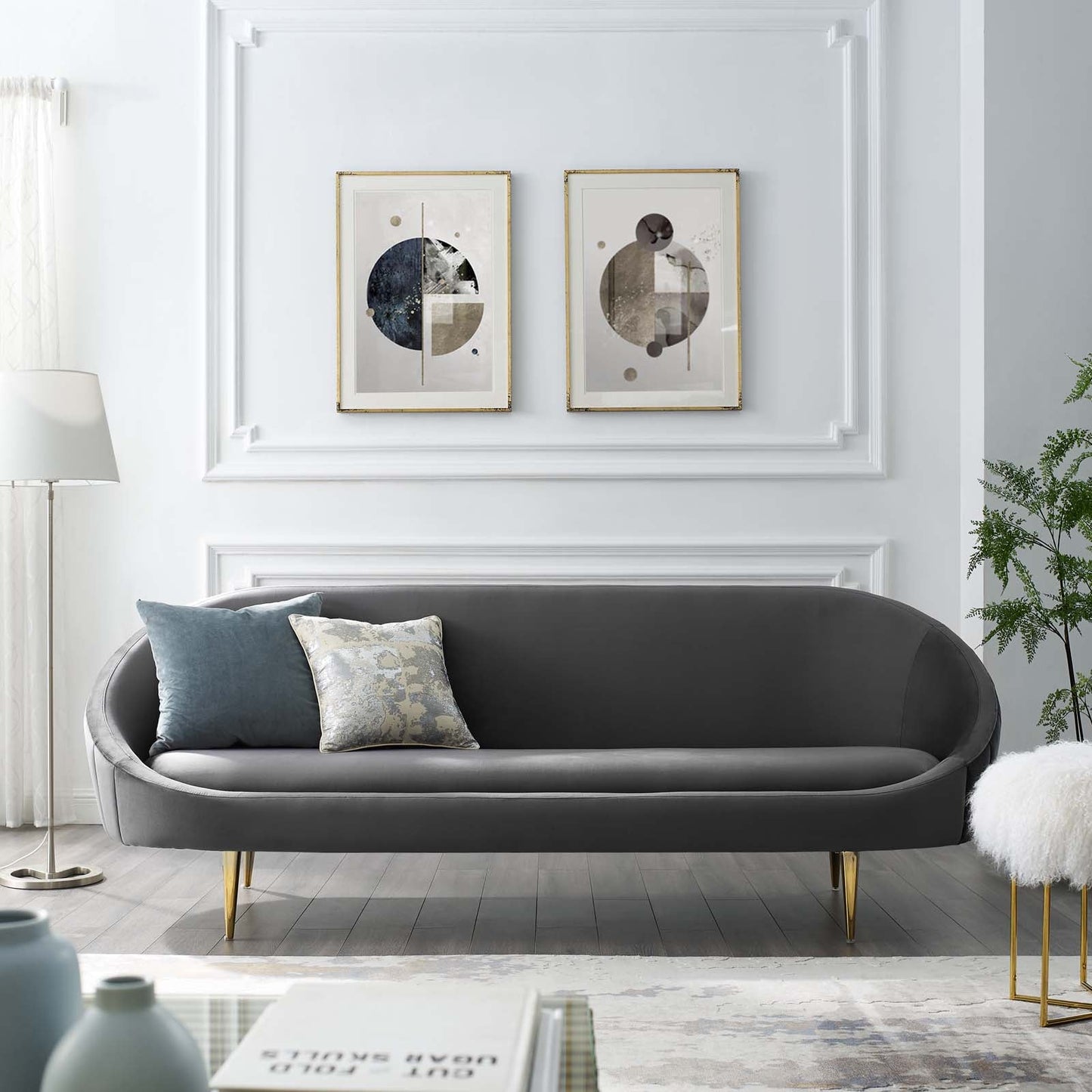 Modway Sublime Vertical Curve Back Performance Velvet Sofa - EEI-3349