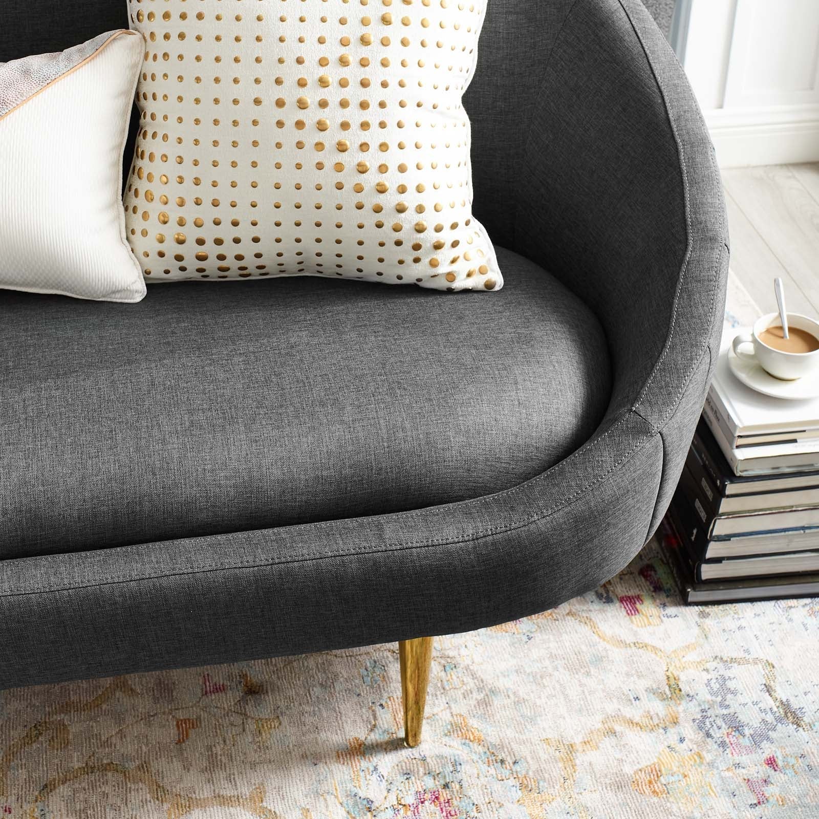 Modway Sublime Vertical Curve Back Fabric Sofa | Sofas | Modishstore-5