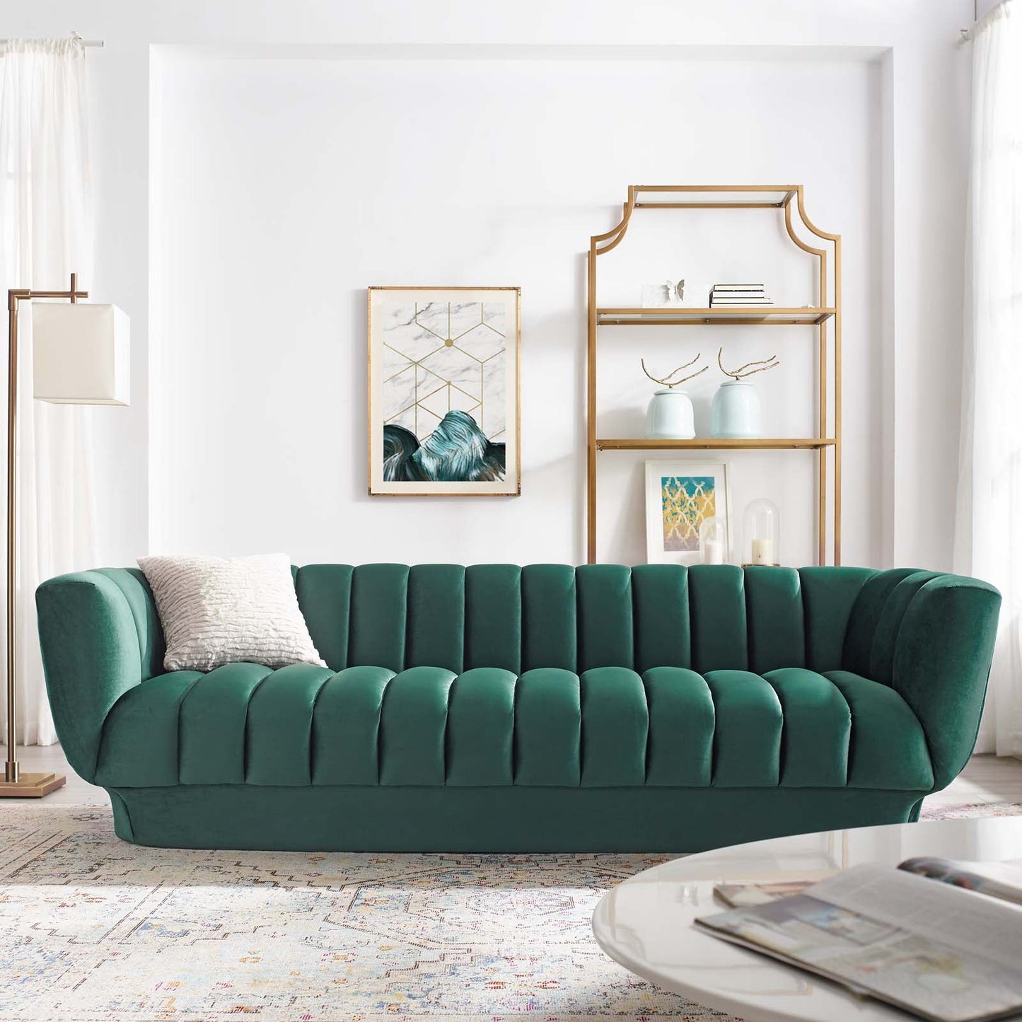 Modway Entertain Vertical Channel Tufted Performance Velvet Sofa | Sofas | 