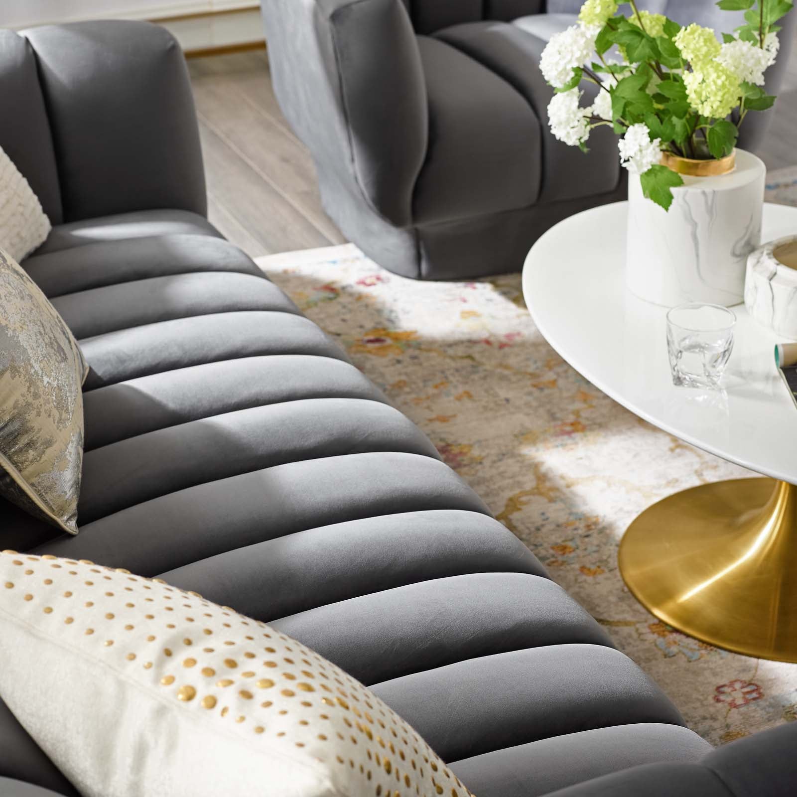 Modway Entertain Vertical Channel Tufted Performance Velvet Sofa | Sofas | 